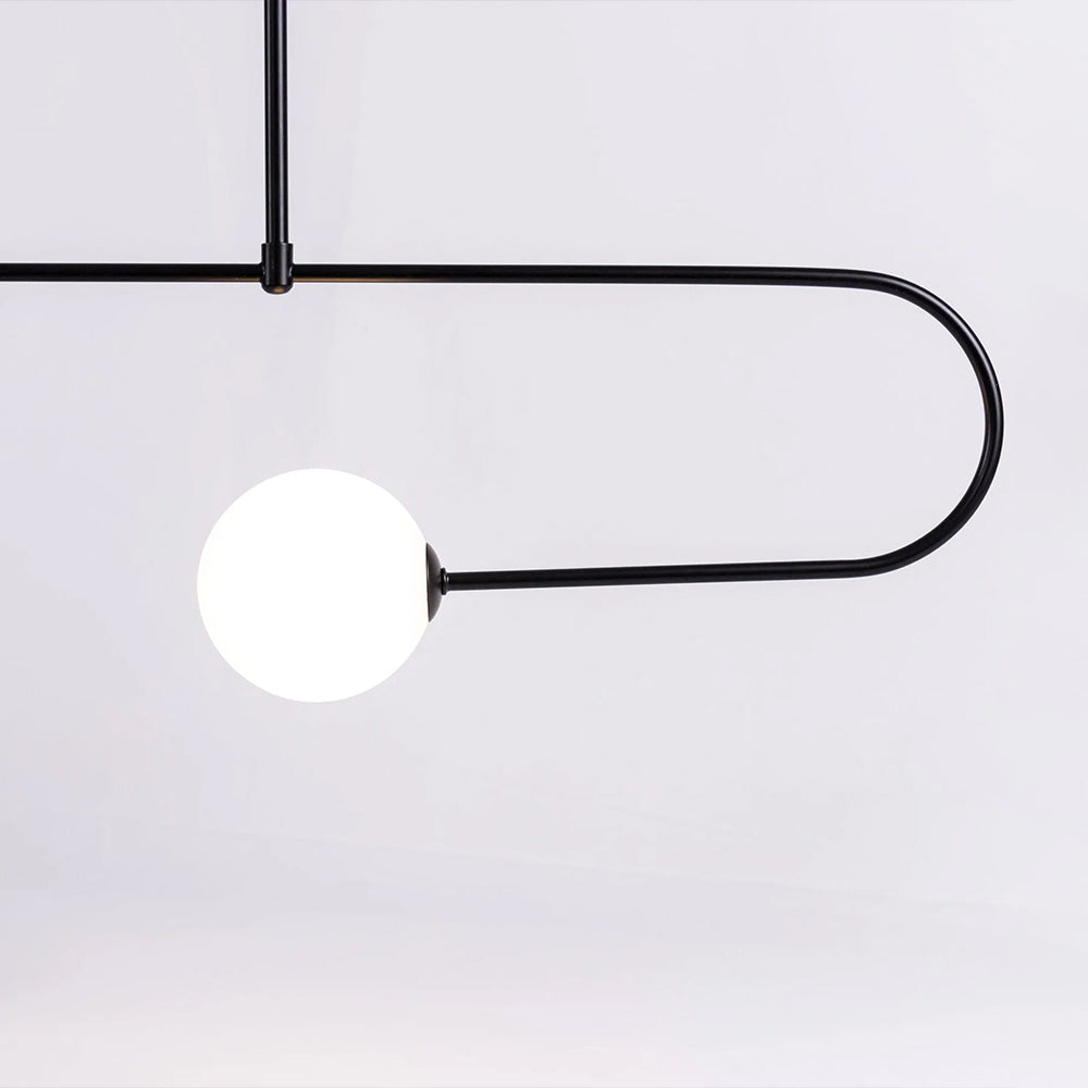 Arisha Minimalist Linear Mobile Pendant Light, Black