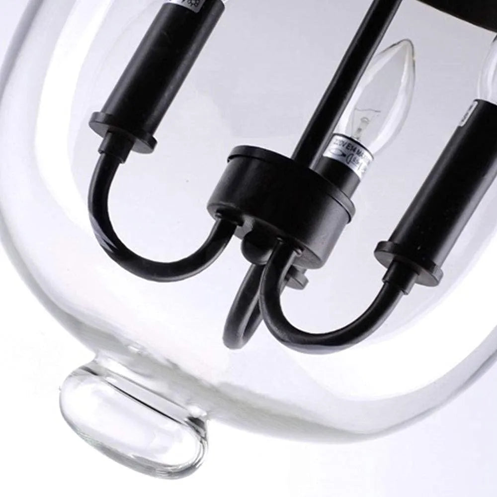 Silva Pendant Light Glass Black Industrial LED Living Room