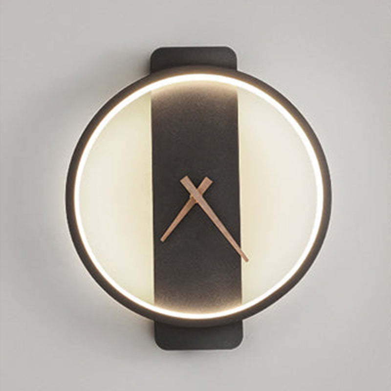 Valentina Arisha Square Clock Metal & Acrylic Wall Lamp, Gold