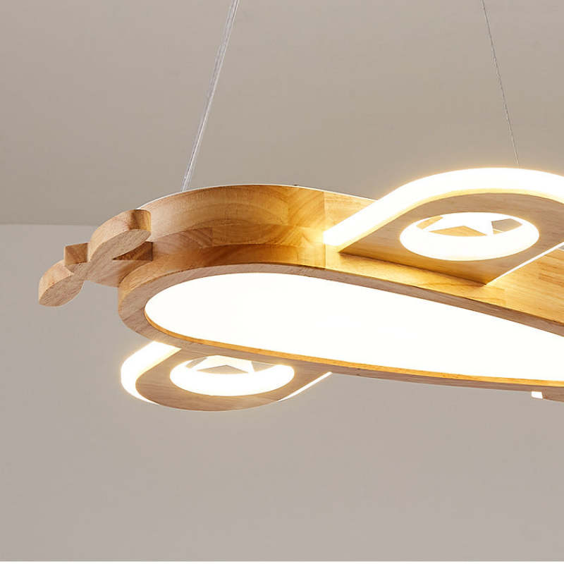 Arisha Modern Natural Creative DIY Children Airplane Shape Acrylic Pendant Light ,Wood
