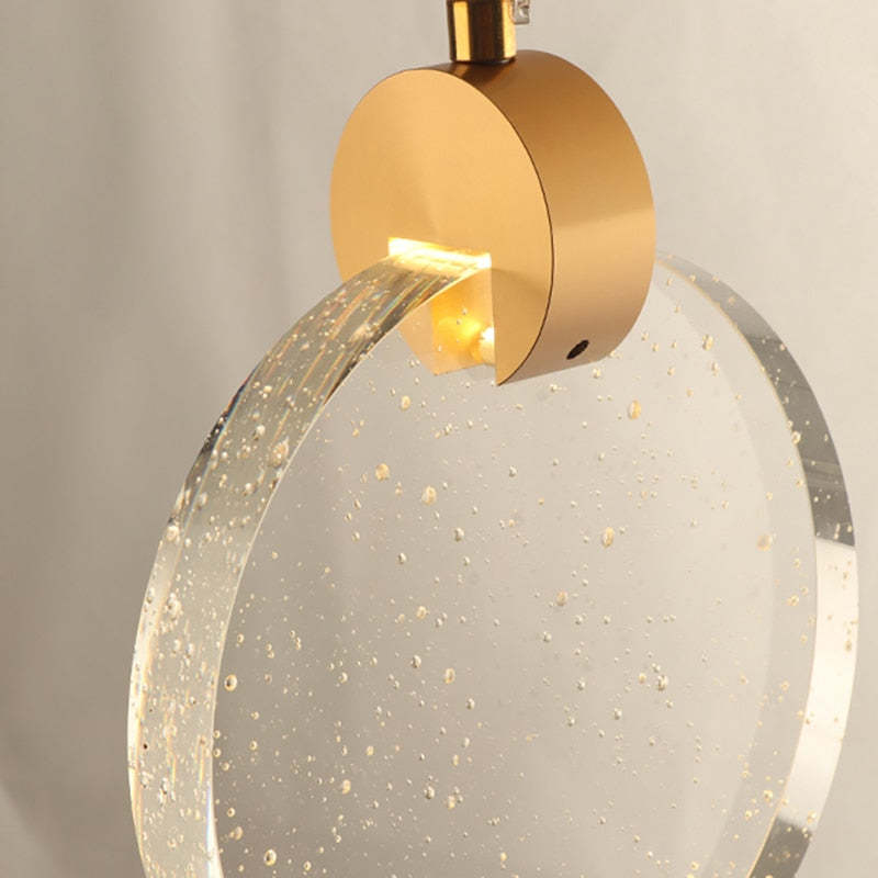 Kristy Luxury Circular Ripple Round Crystal Golden Chandelier