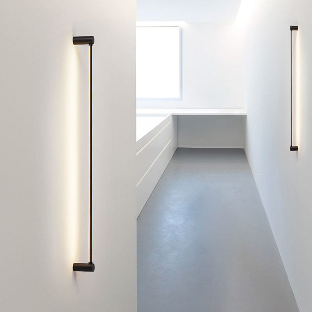 Arisha Minimalist Linear Flush Mount Ceiling Light, Black, Hallway