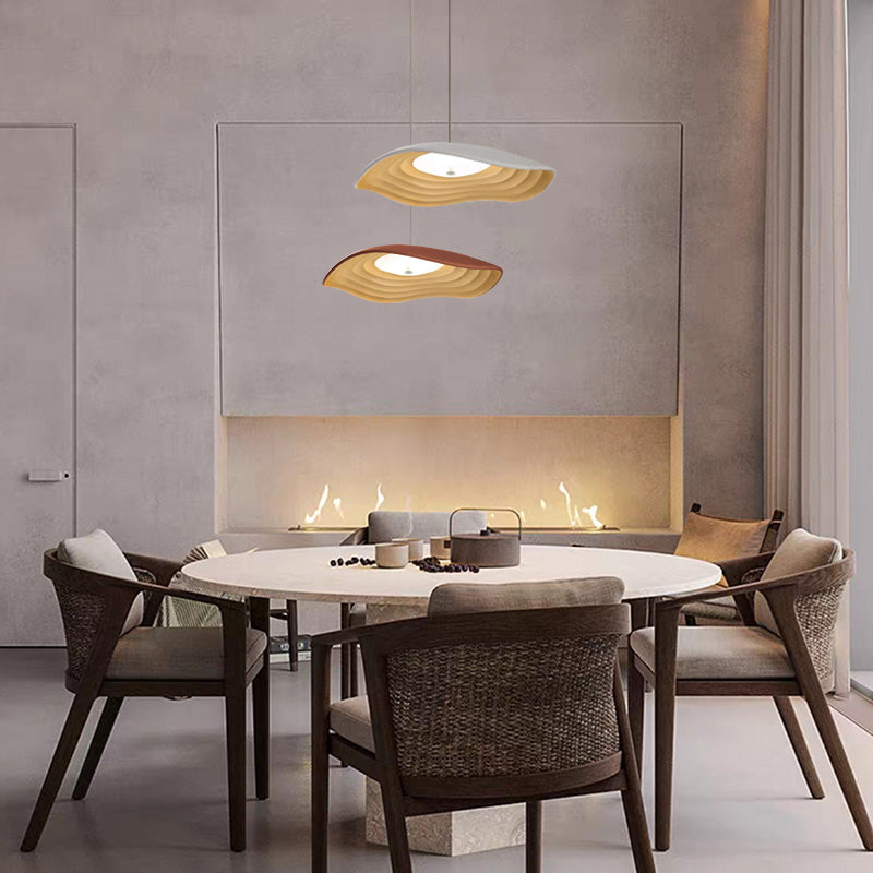 Arisha Wabi-Sabi Resin LED Pendant Light, White/Orange/Black