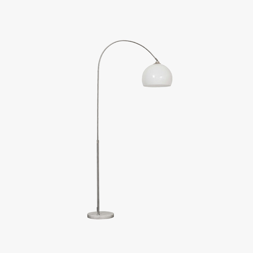Mira Floor Arc Lamp, Tall Floor Light, Modern, Orange/ White