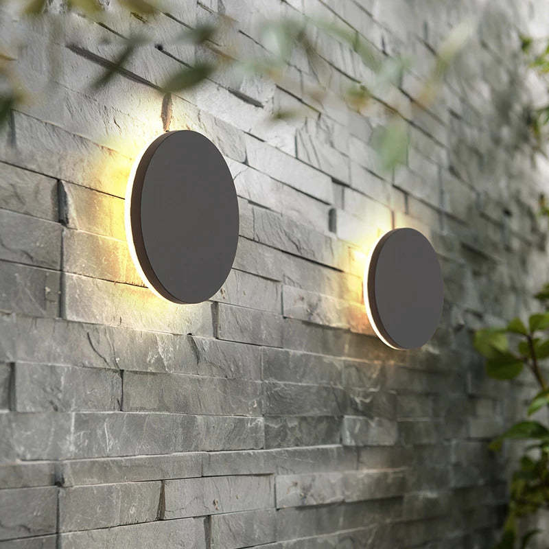 Ray Minimalist Round/Square Outdoor Wall Lamp LED, Black/White