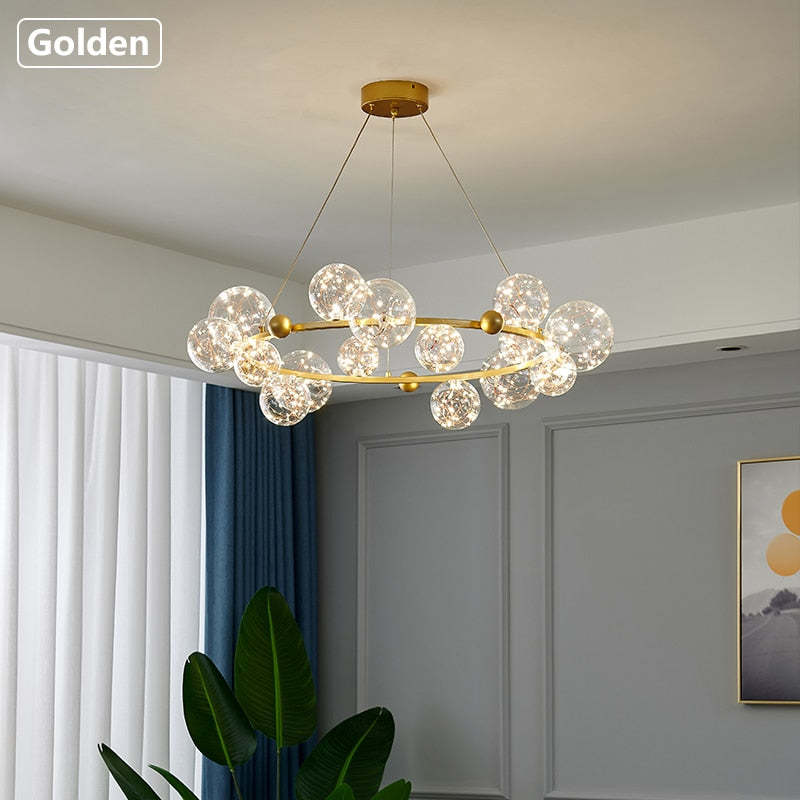 Valentina Art Deco Luminous Sphere Cluster Glass Pendant Light