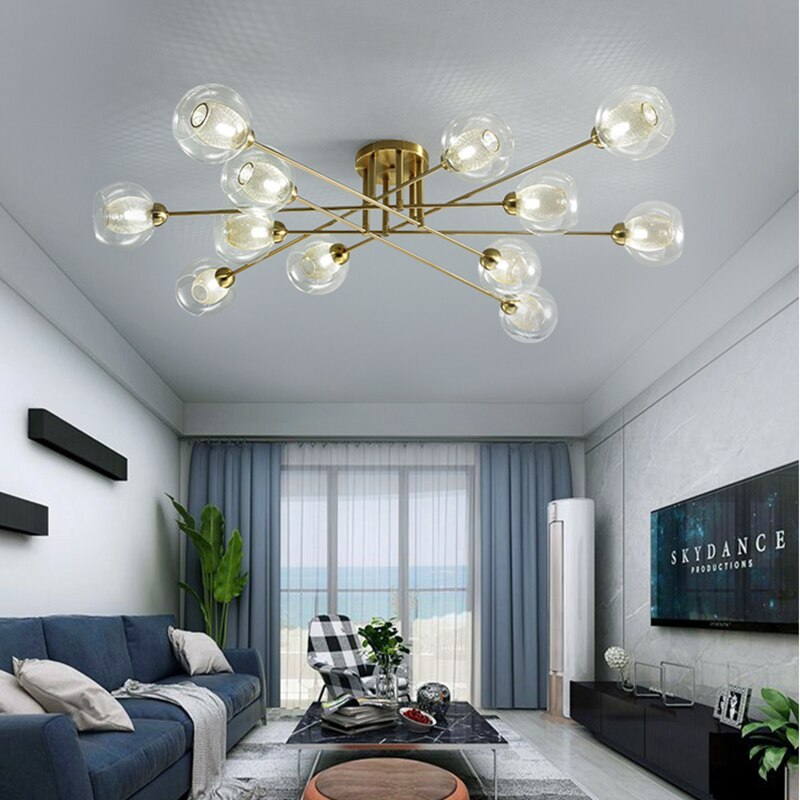 Valentina Industrial Glass Globe Chandelier LED, 6 Style