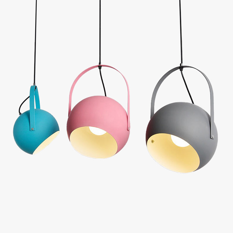 Aira Colorful Art Deco Pendant Light, Spherical, Bedroom