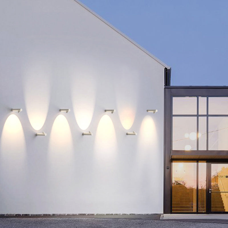 Ray Modern Waterproof Outdoor Wall Lighting, White & Black