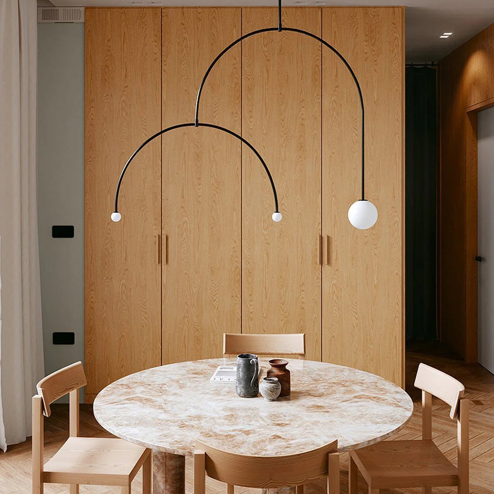 Arisha Minimalist Linear Mobile Pendant Light, Black