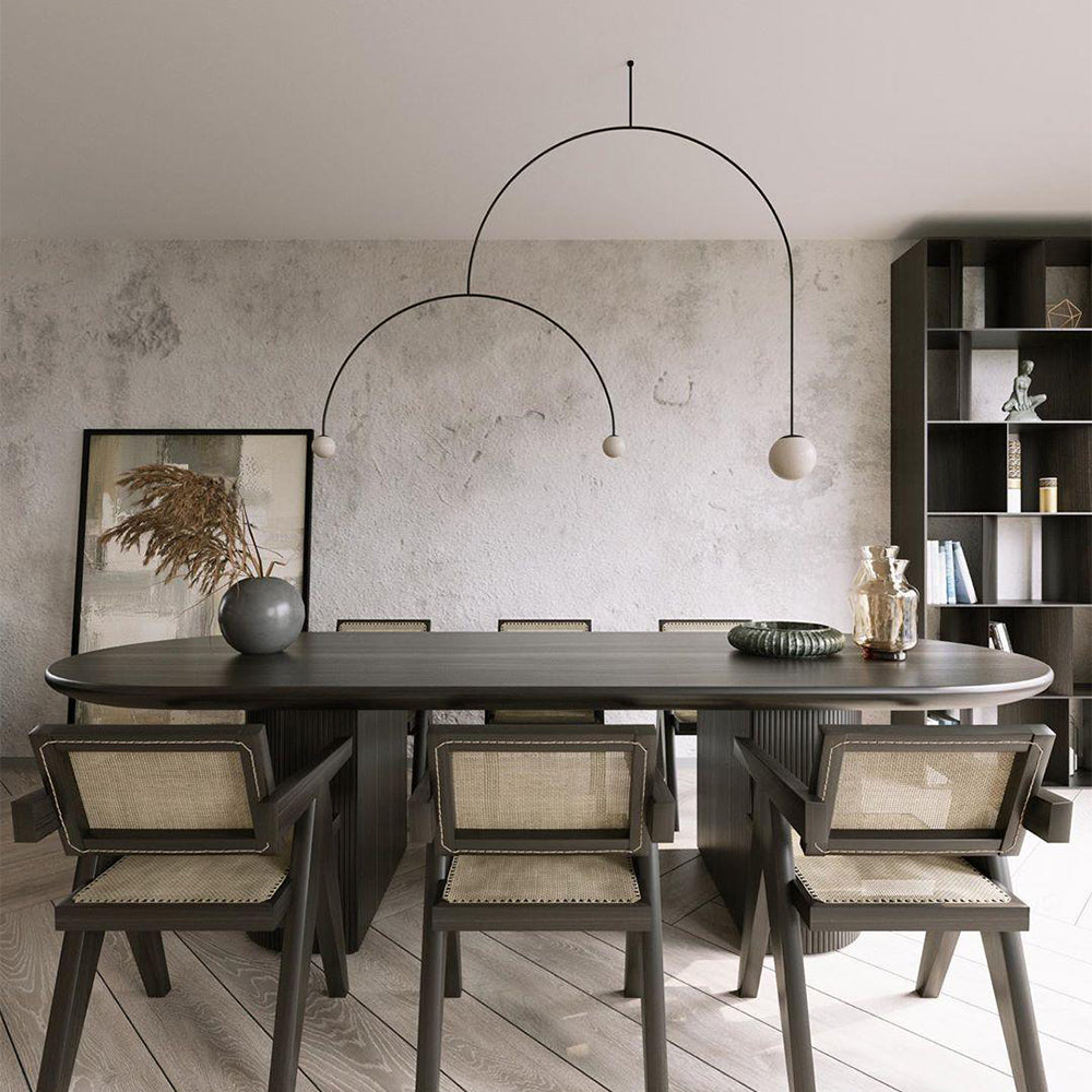Arisha Minimalist Linear Mobile Pendant Light, Black