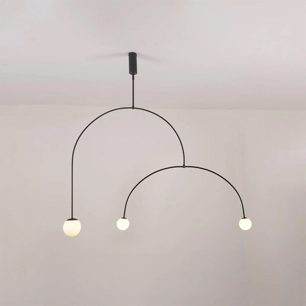Arisha Minimalist Linear Mobile Pendant Light, Black