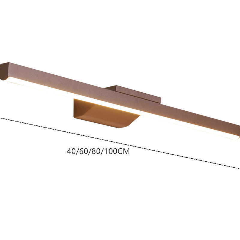 Arisha Modern Linear Metal Wall Lamp Mirror Front, Coffee