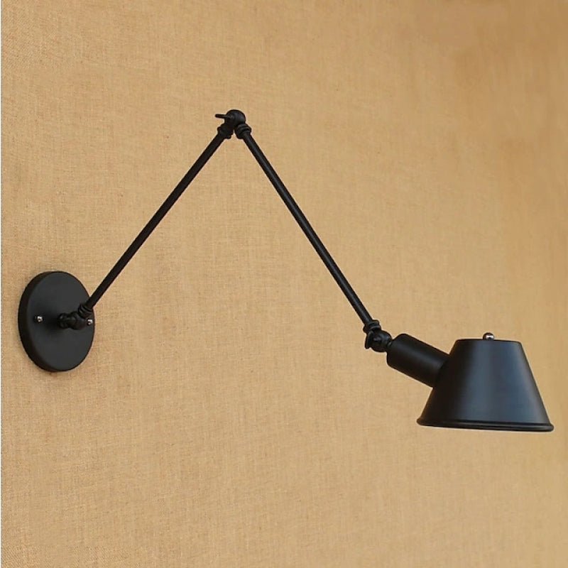 Epoch Rotatable Wall Lamp with Swing Arm, Black/Rust