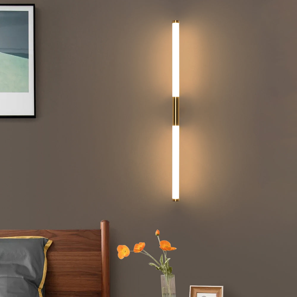Arisha Modern Linear Cooper White Mirror Front Wall Lamp