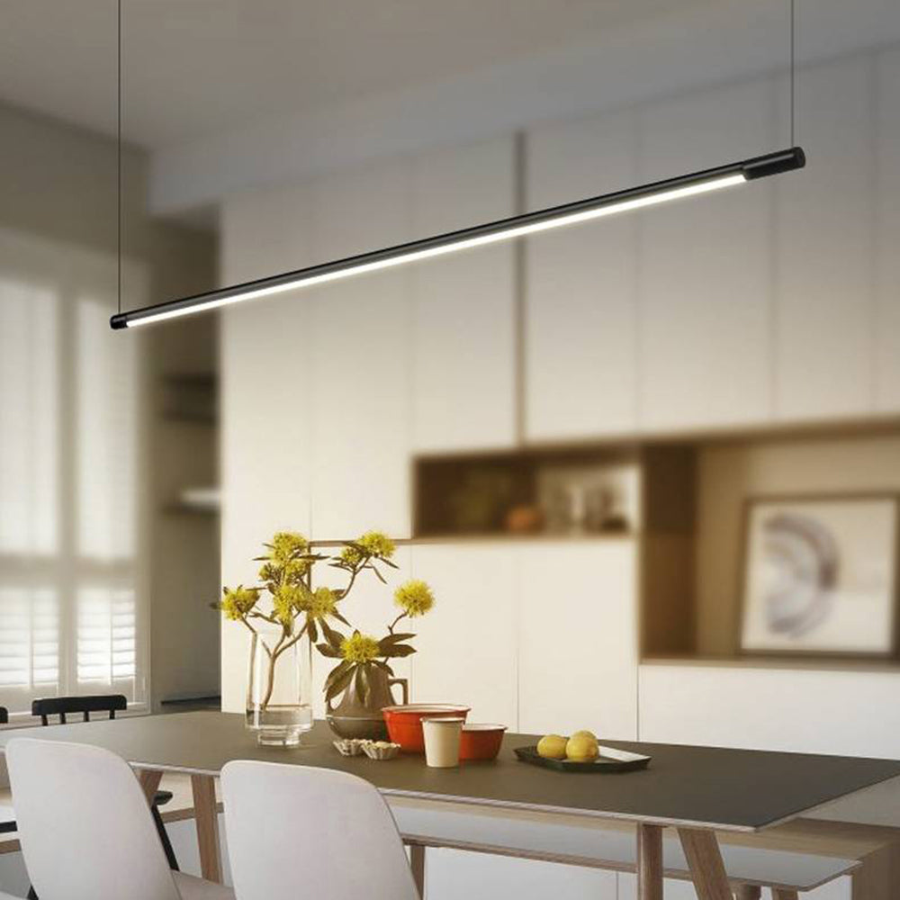Arisha Minimalist Linear Pendant Light, Black