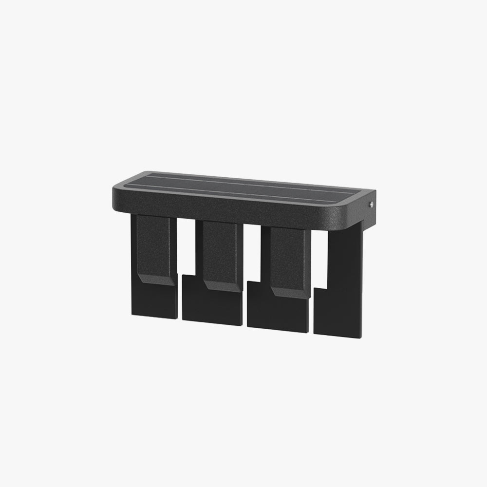 Ray Modern Minimallist Metal Solar Outdoor Garden/Yard Wall Lamp, Black