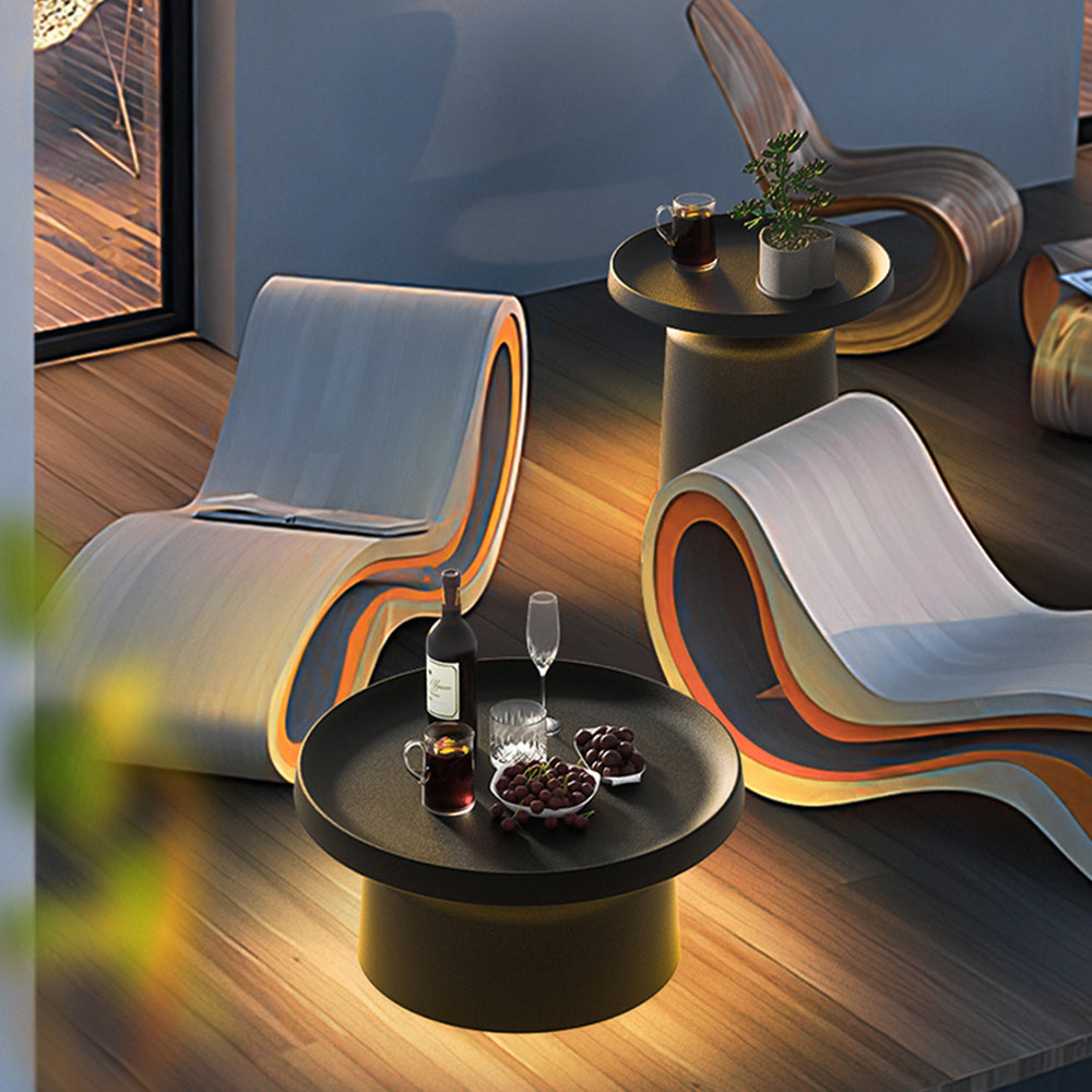 Ray Table Metal Rechargeable/Solar Outdoor Floor Lamp, Black
