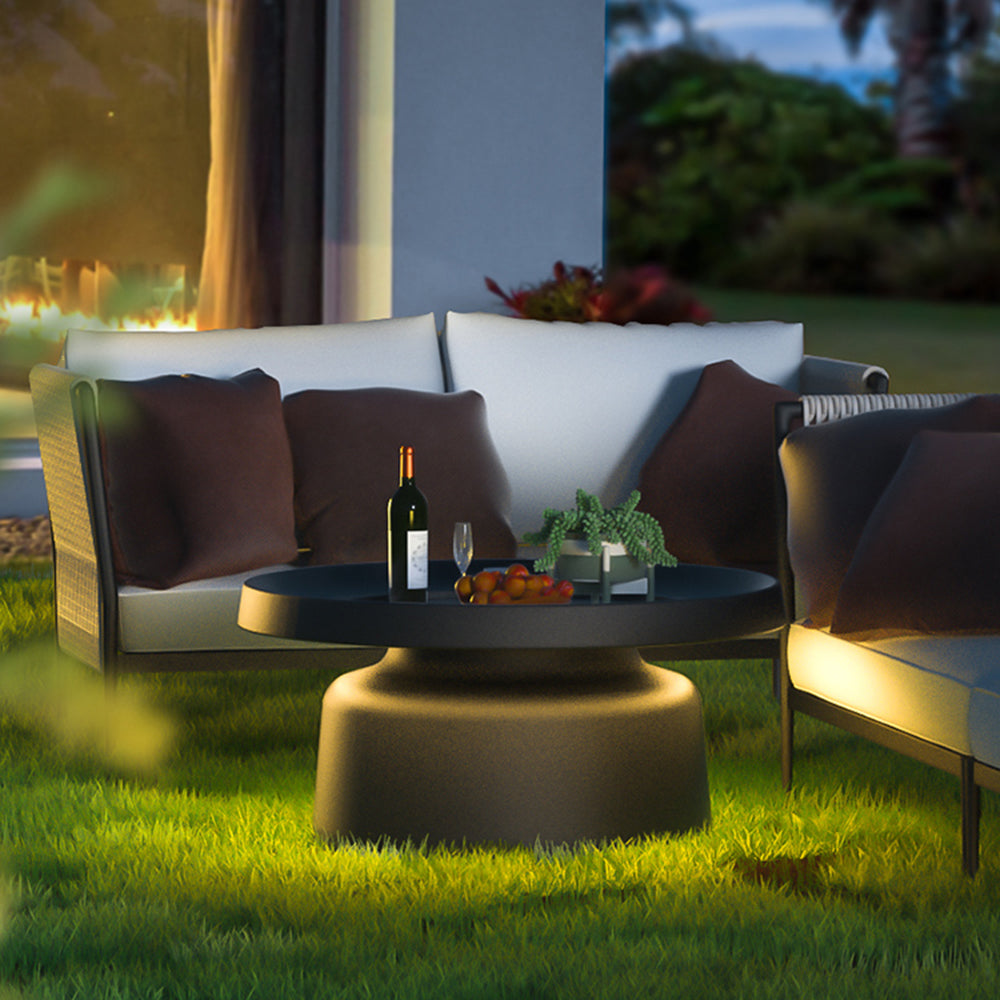 Ray Table Metal Rechargeable/Solar Outdoor Floor Lamp, Black