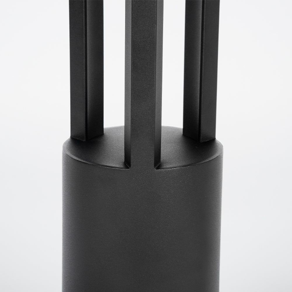 Ray Modern Cylindrical Hollow Outdoor Path Light, Black