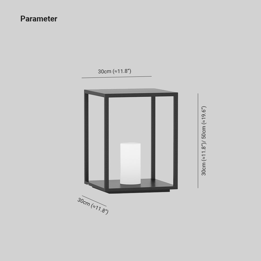 Ray Minimalist Rectangular Metal Solar Outdoor Ground Lamp