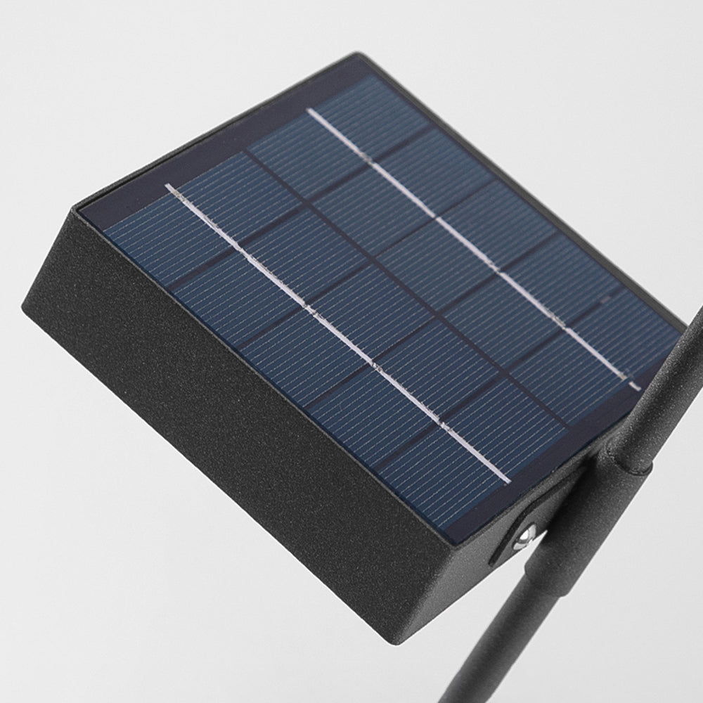 Ray Modern Metal Reed Solar Outdoor Black Post Light