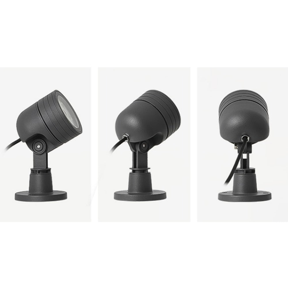 Ray Modern Round Glass/Metal Solar Outdoor Ground Lamp Spotlight