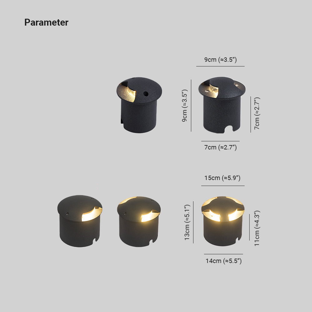Ray Metal Cylindrical Outdoor Step/Deck Light, Black