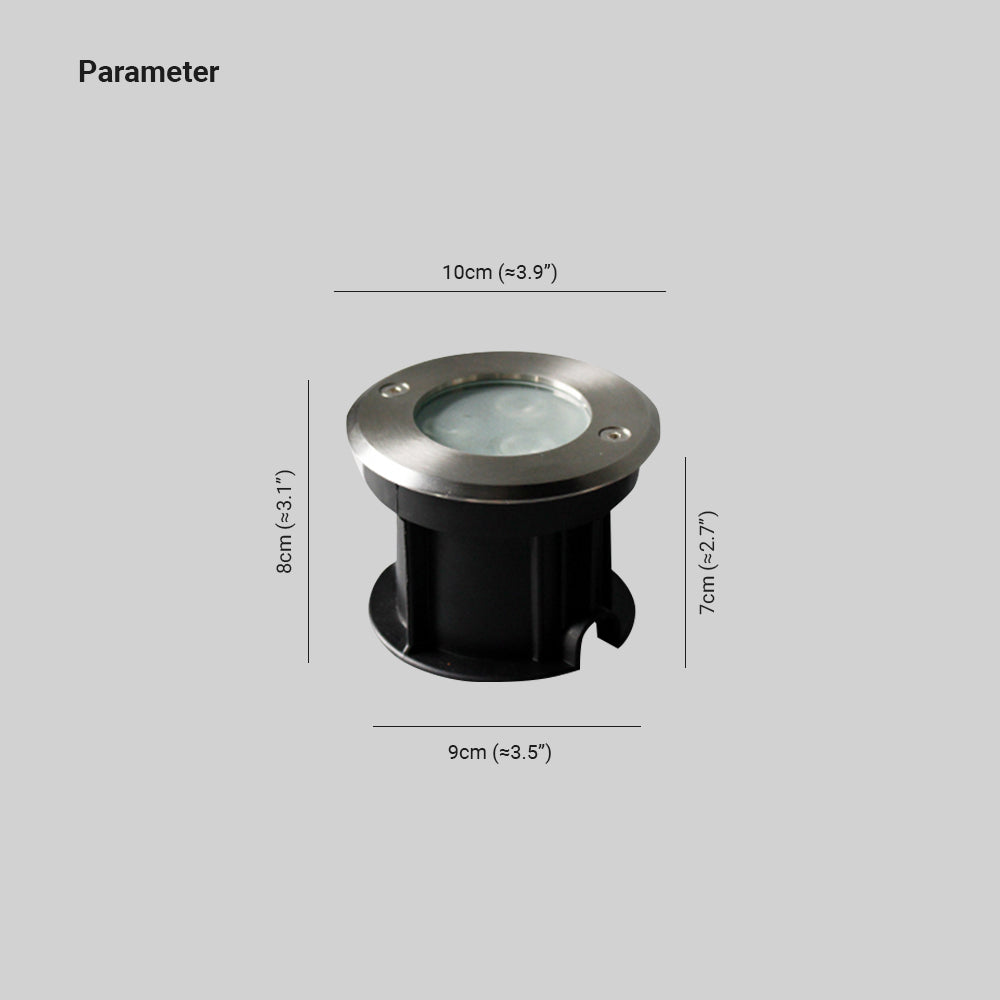 Ray Modern Metal Cylindrical Recessed Outdoor Step/Deck Light, Black