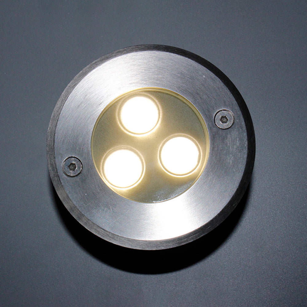 Ray Modern Metal Cylindrical Recessed Outdoor Step/Deck Light, Black