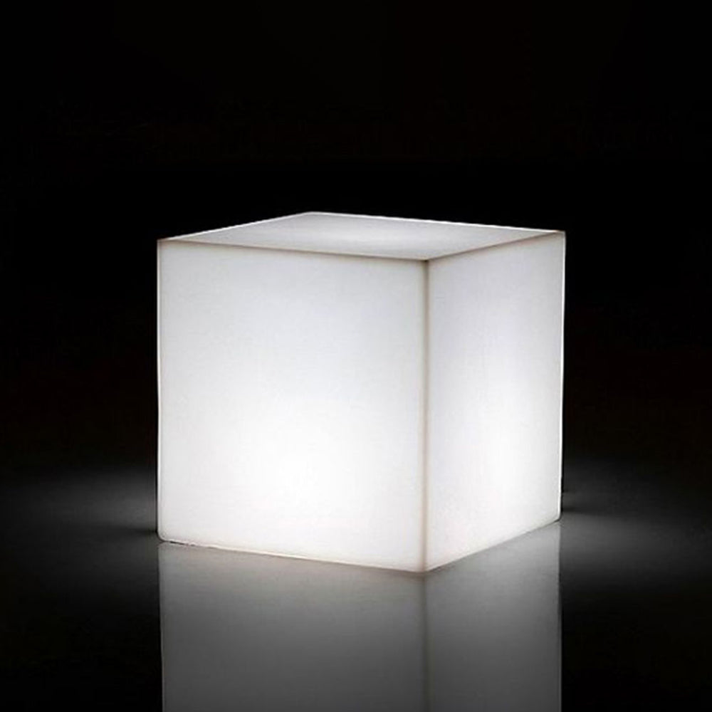 Ray Minimalist Square Acrylic Outdoor Ground Lamp, White