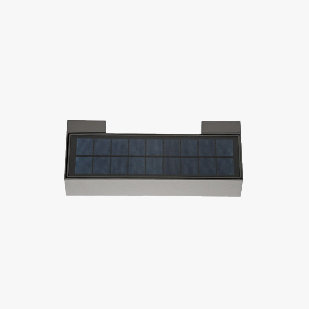 Ray Modern rectangular Solar Waterproof Outdoor Wall Lamp, Black