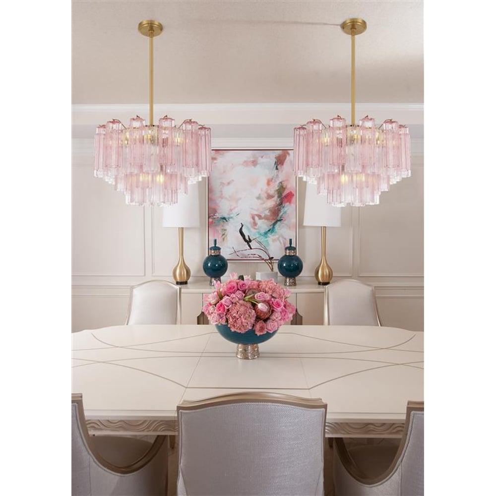Aurora Murano Chandelier Glass Tube Layered Amber - Neutralighting