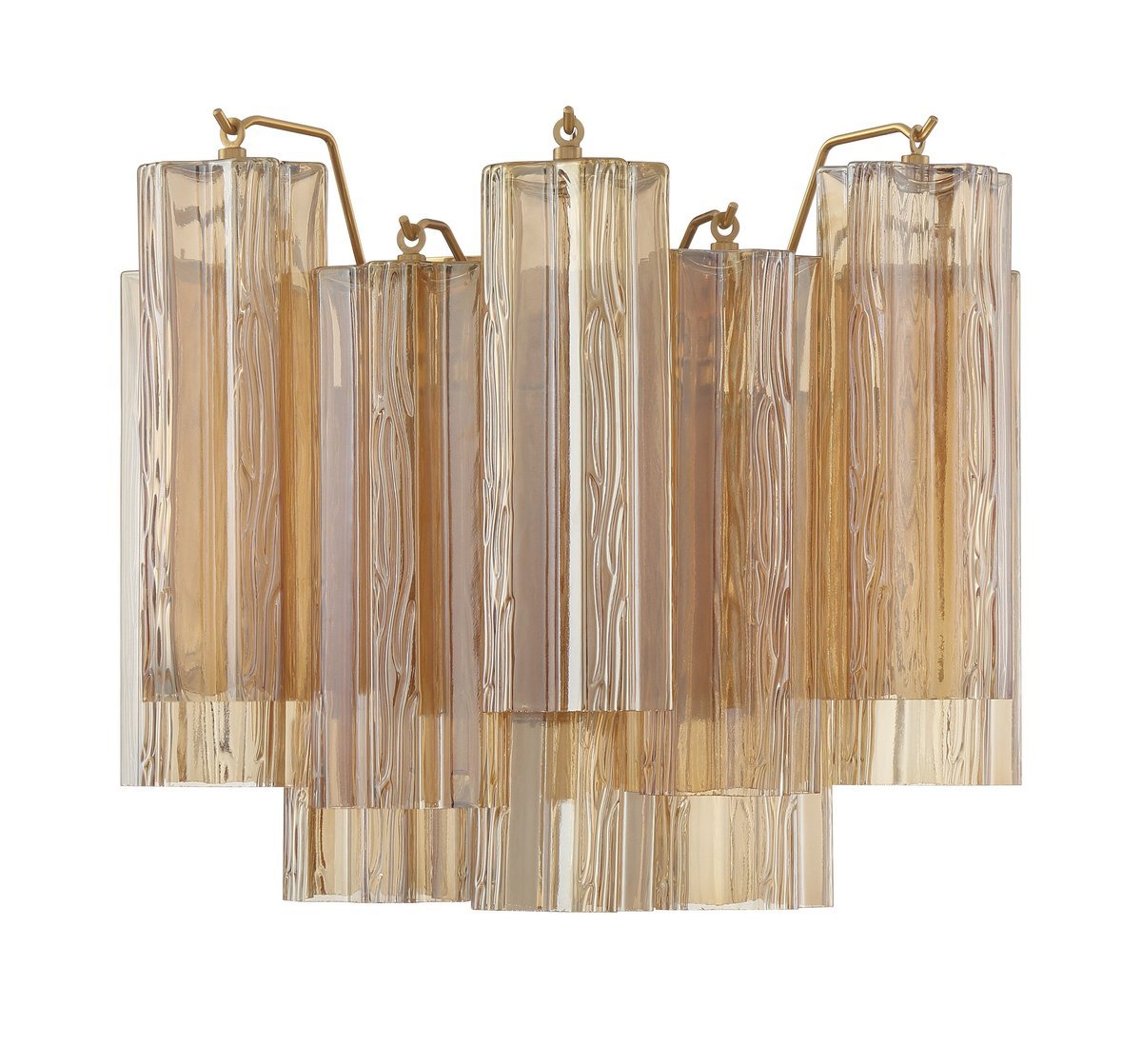 Aurora Wall Light Tronchi Glass Tube Tiered Amber Modern - Neutralighting