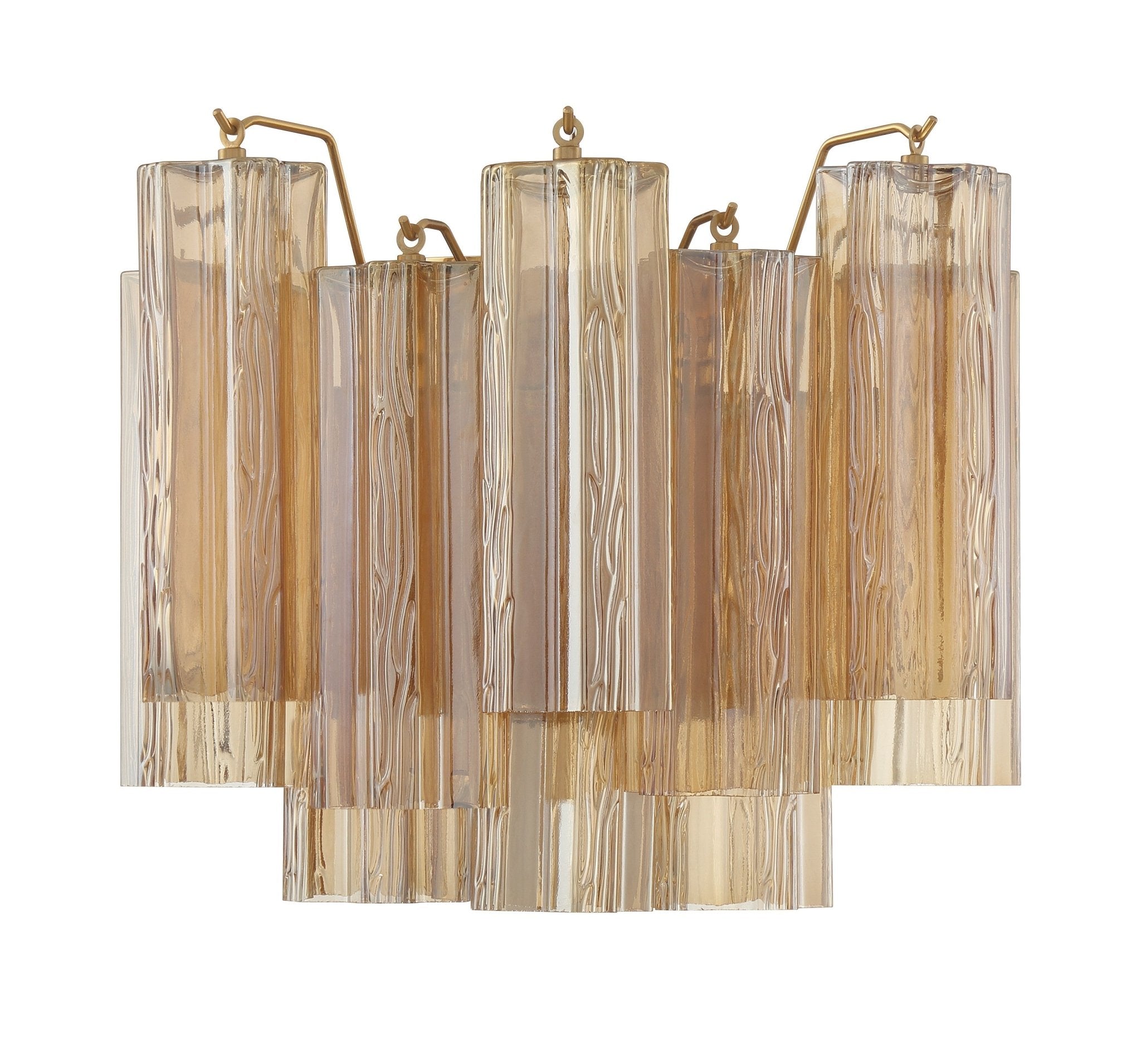 Aurora Wall Light Tronchi Glass Tube Tiered Amber Modern - Neutralighting
