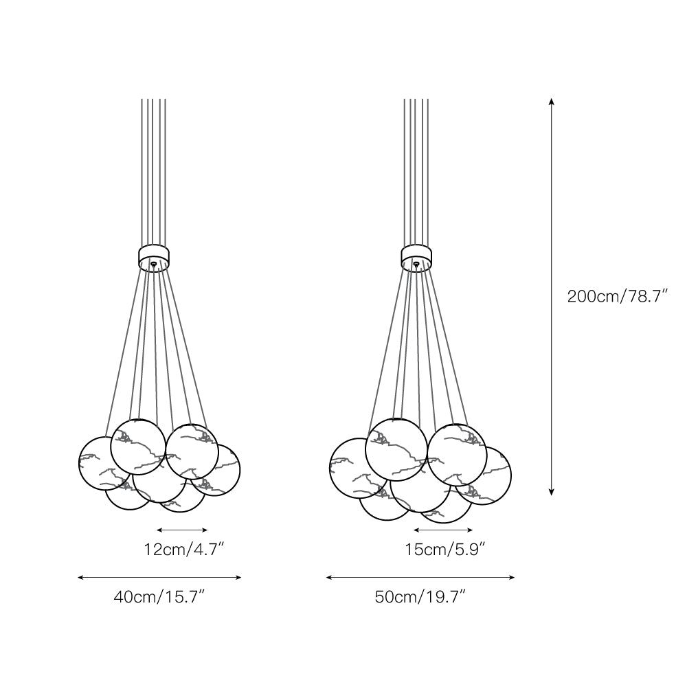 Norduvyd Chandelier Métal Lunaire Créativité Salon - Neutralighting