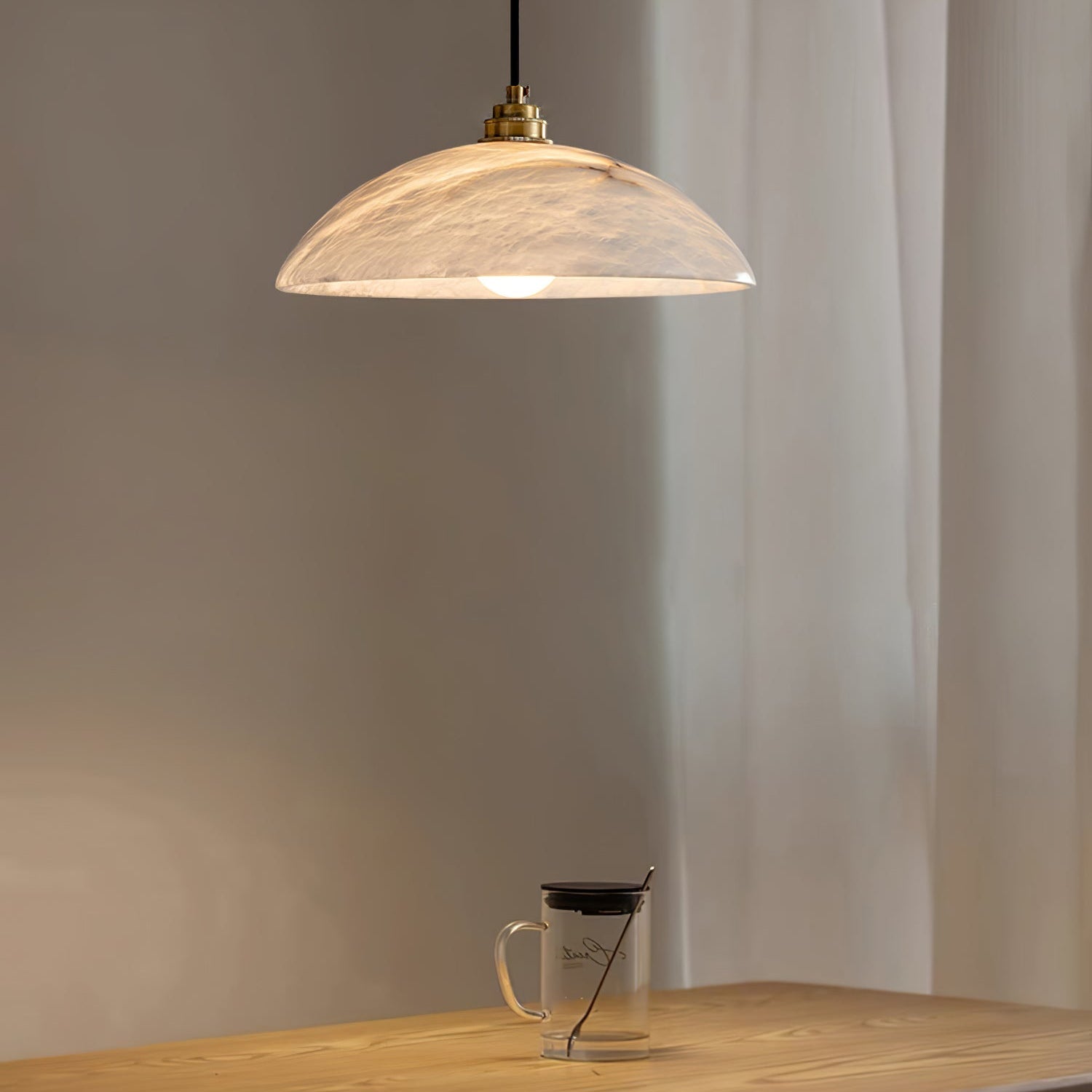 Nerea Minimalist Alabaster Pendant Light - Letslighting