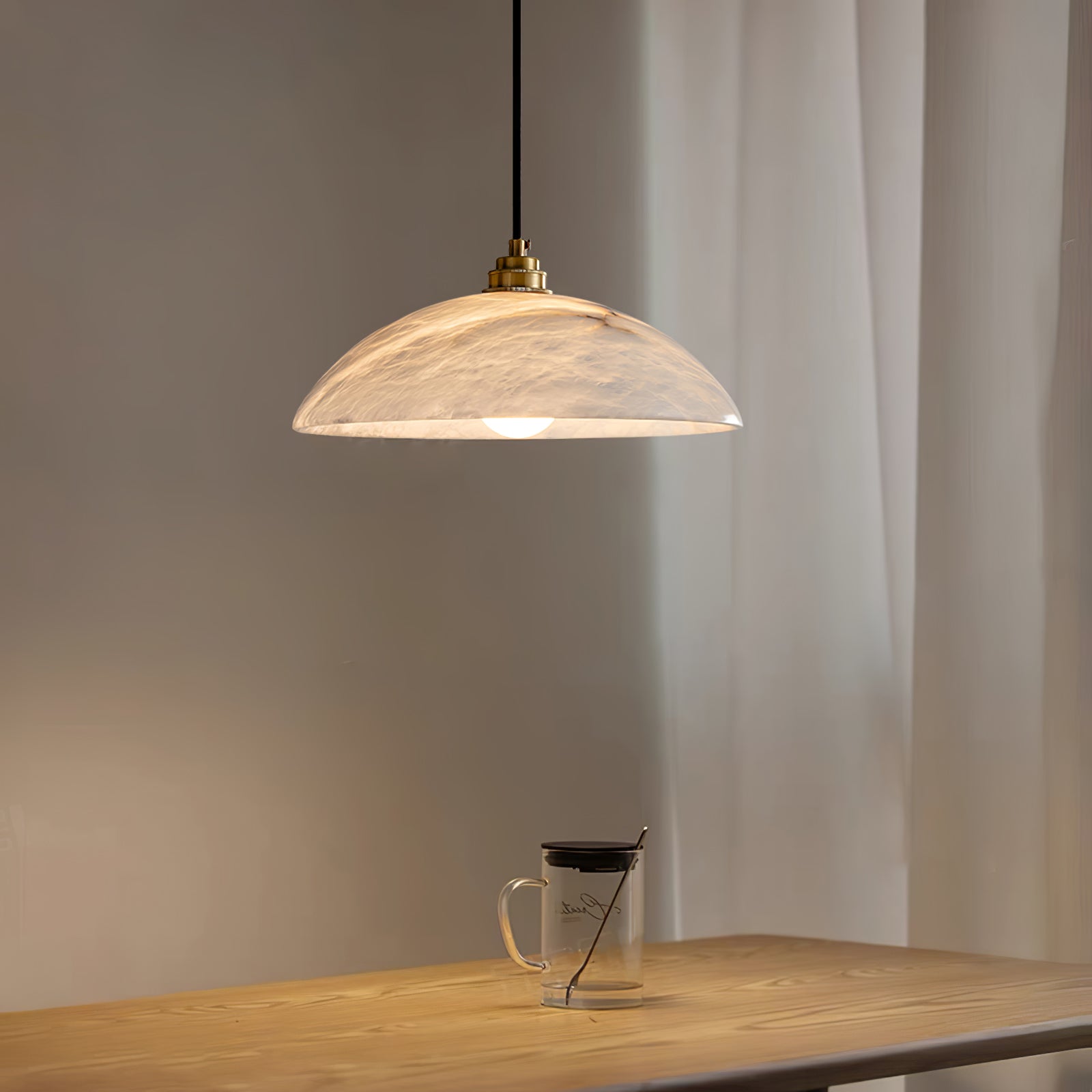 Nerea Minimalist Alabaster Pendant Light - Letslighting