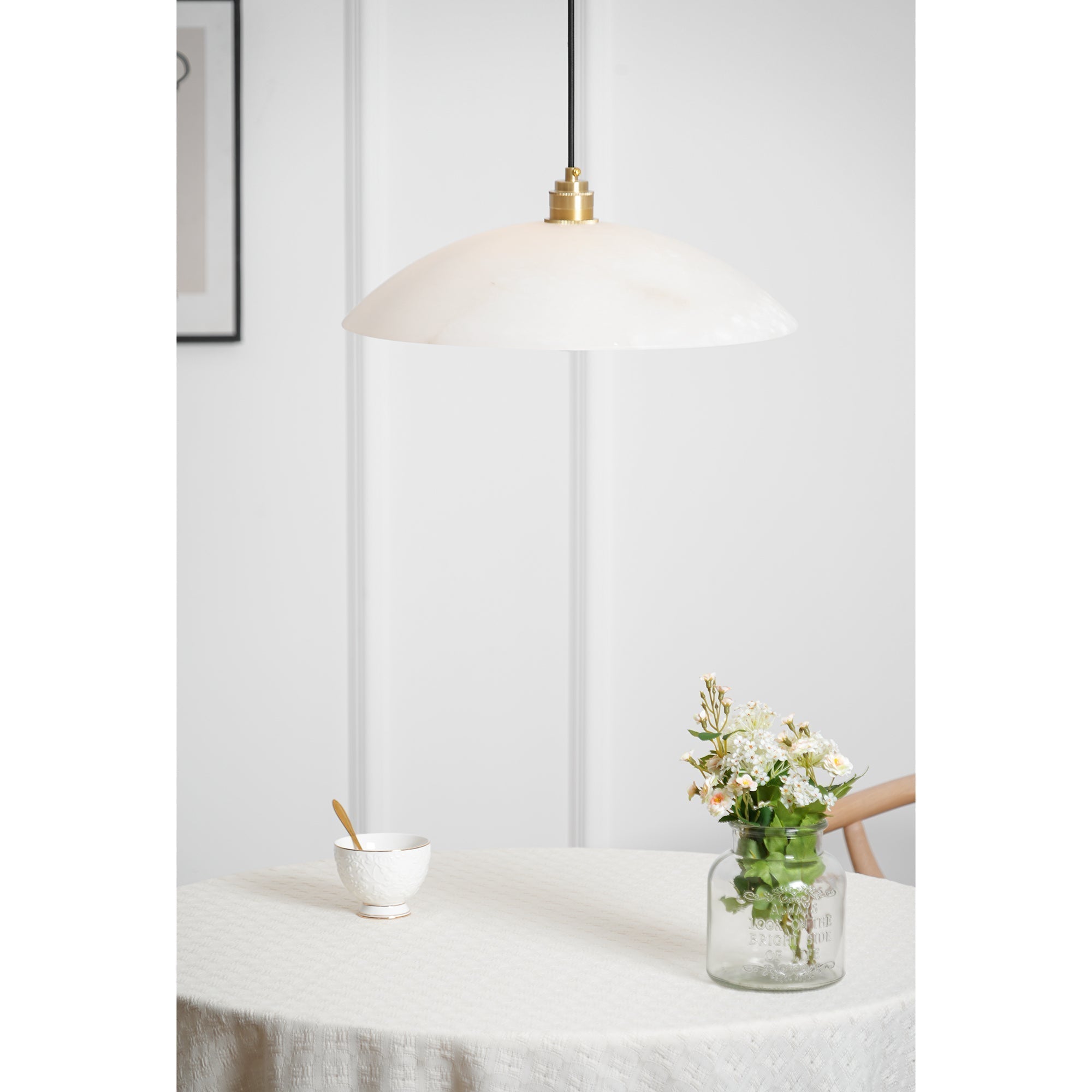 Nerea Minimalist Alabaster Pendant Light - Letslighting