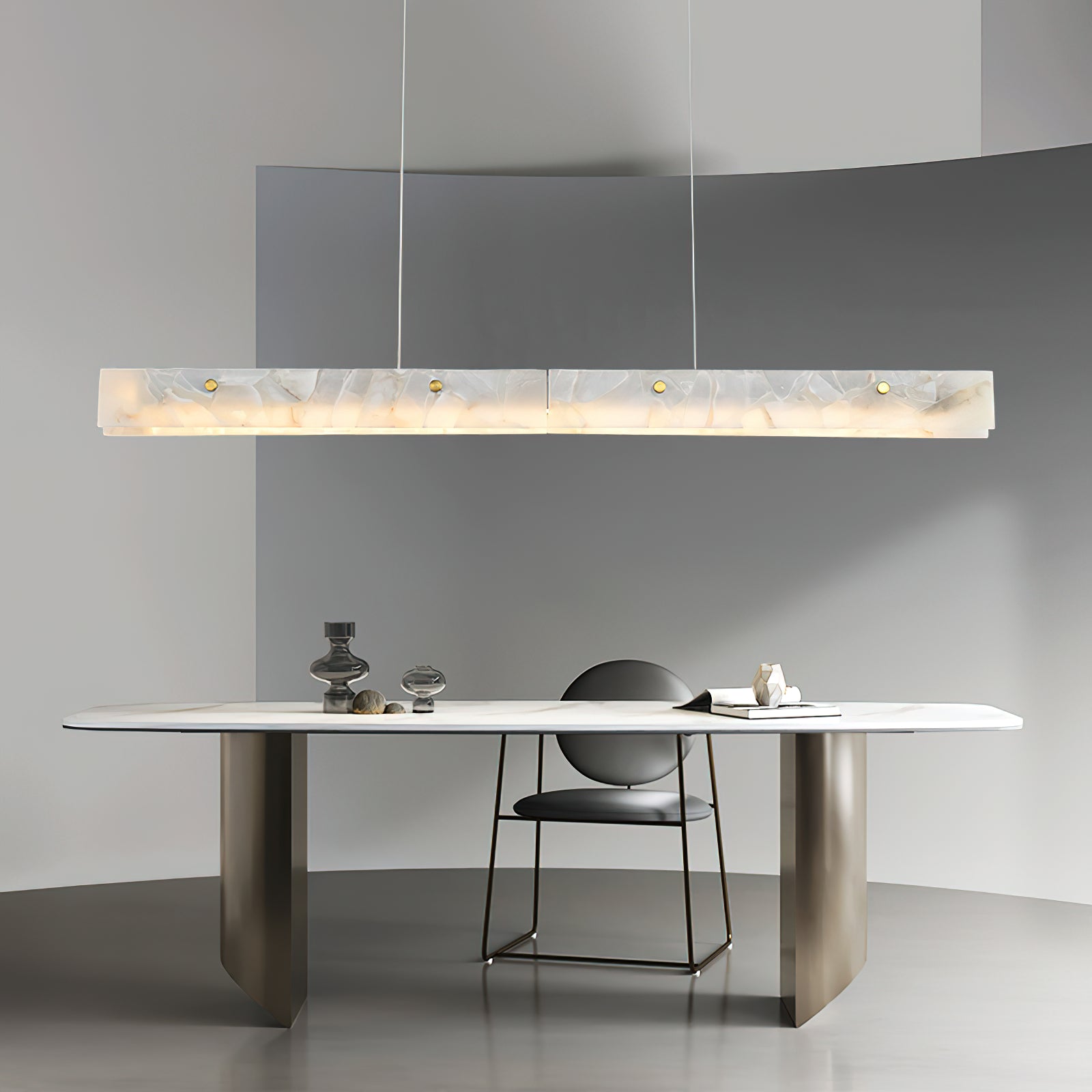 Ljomuvye LED Modern Linear Alabaster Pendant Light - Neutralighting