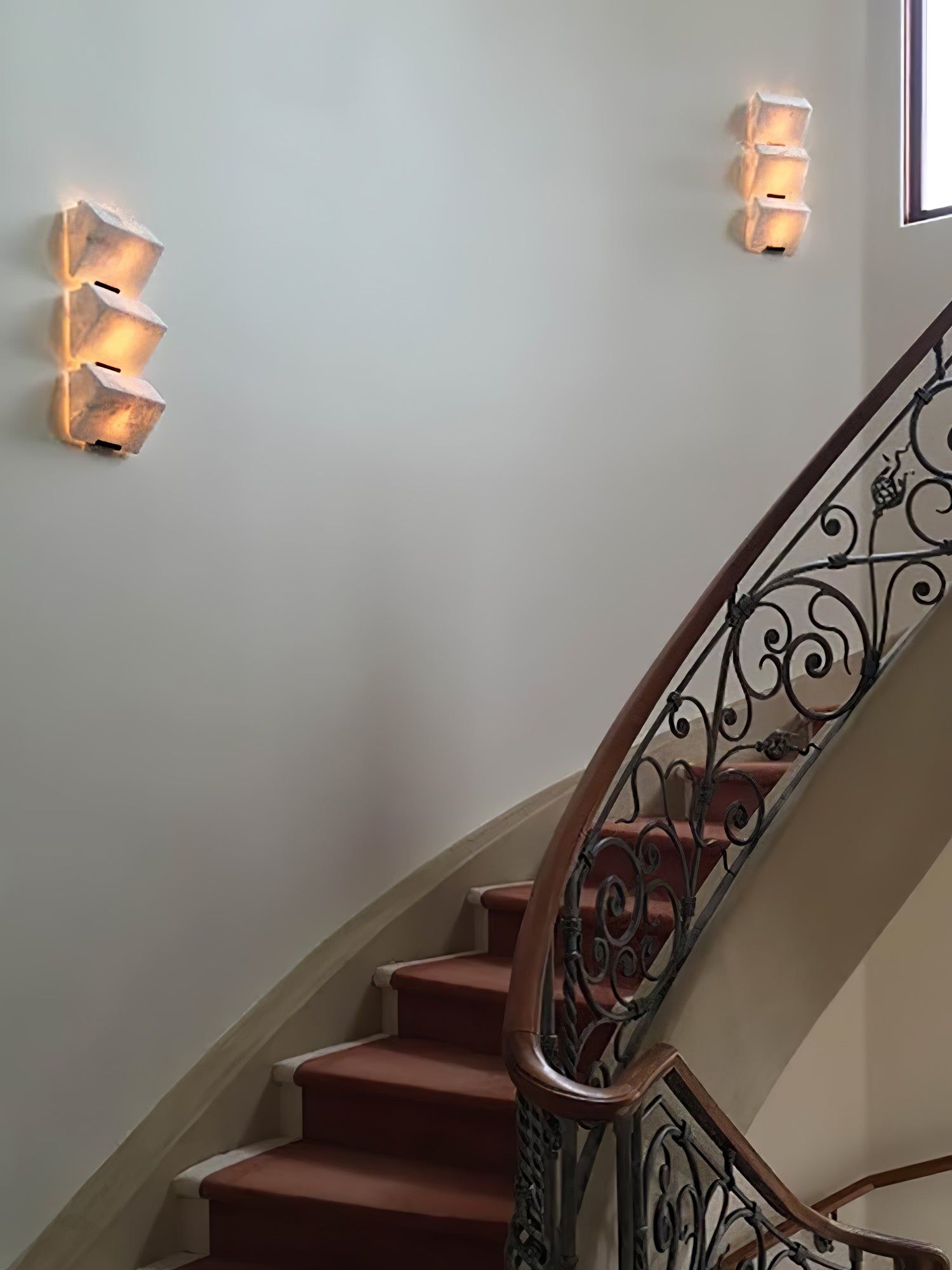Alabaster Wall Lamp Staircase Sculptural Cubes - Neutralighting