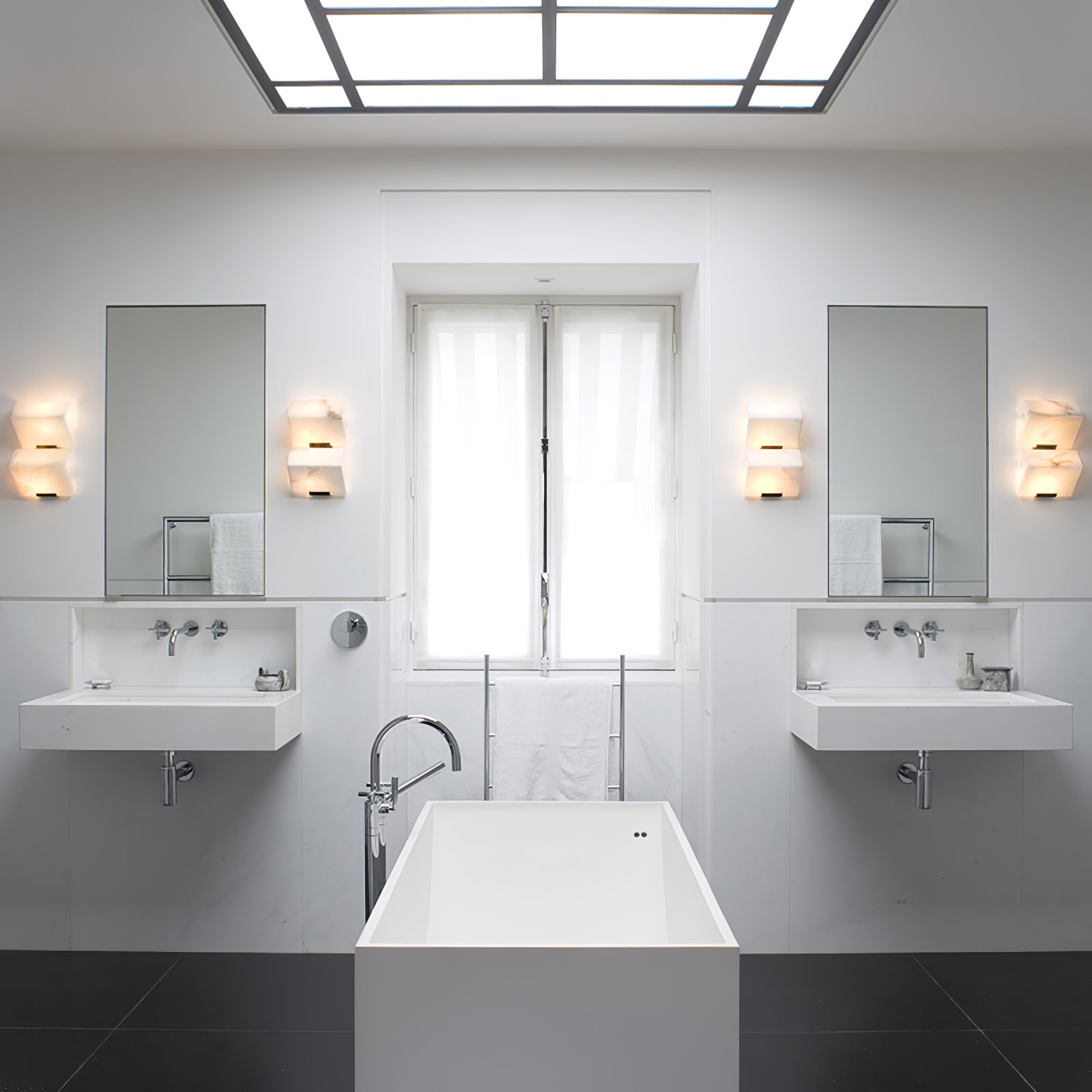 Alabaster Wall Lamp Staircase Sculptural Cubes - Neutralighting