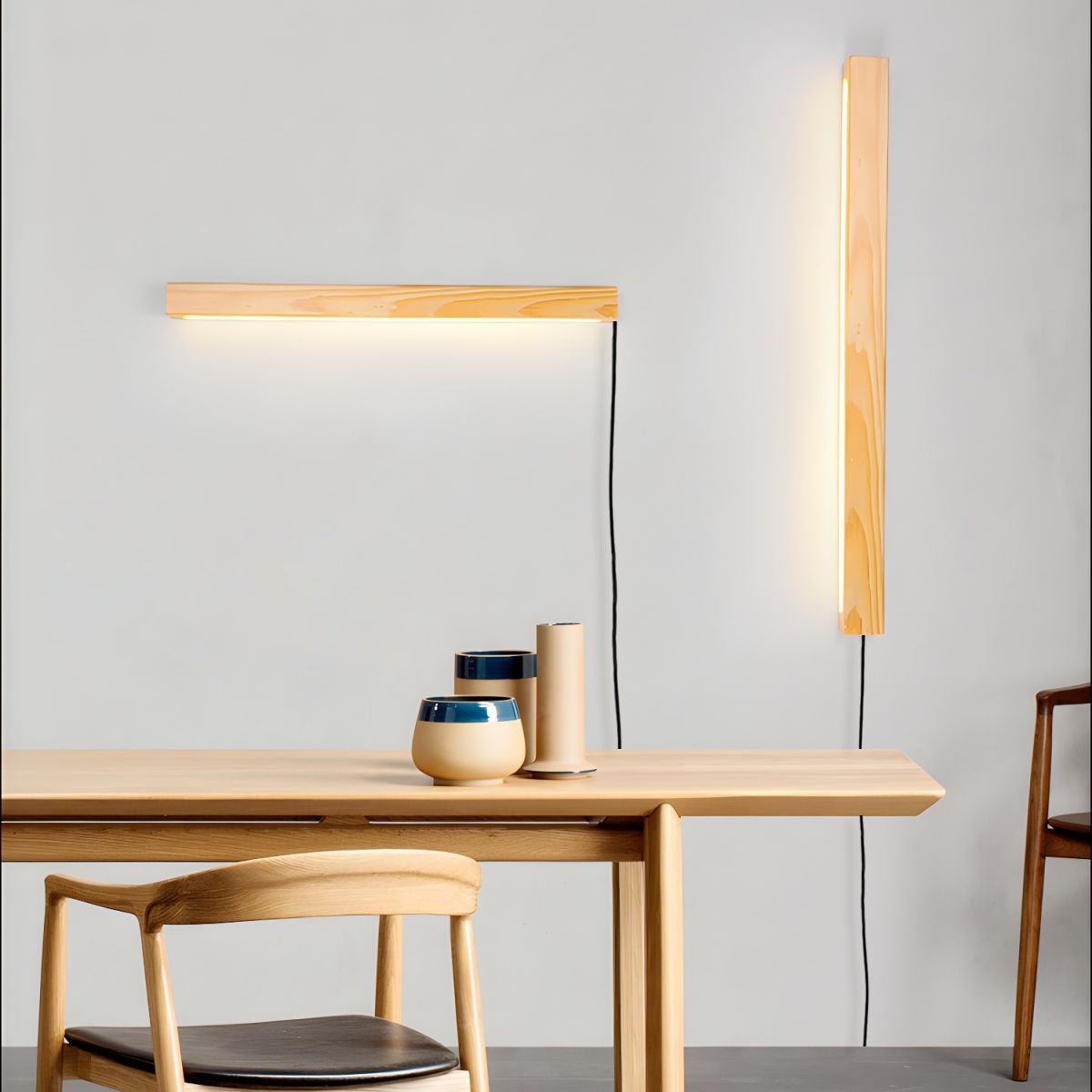 Lustra Wall Lamp Linear Wood Plug In - Neutralighting