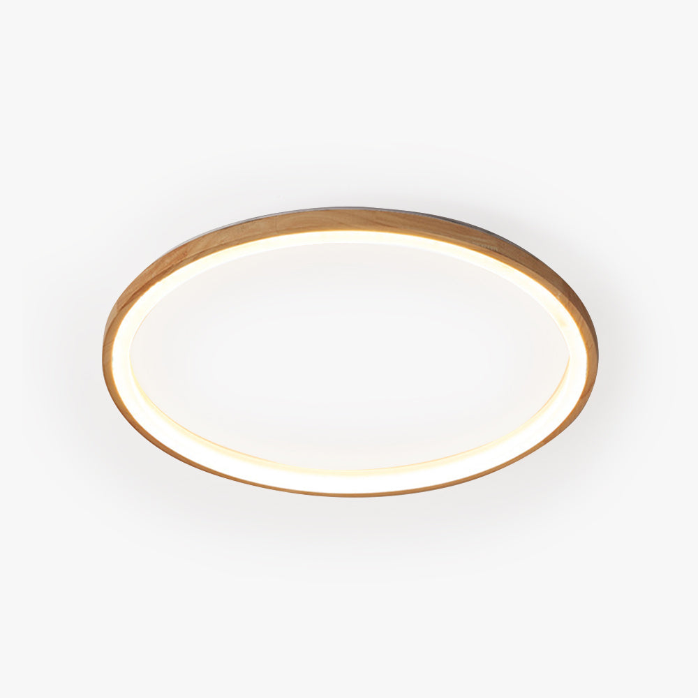 Muto Wood Inner Halo Flush Mount Ceiling Light