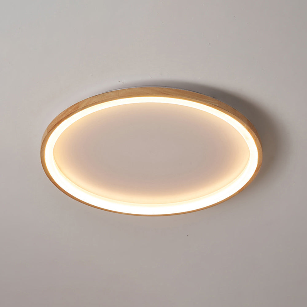 Muto Wood Inner Halo Flush Mount Ceiling Light