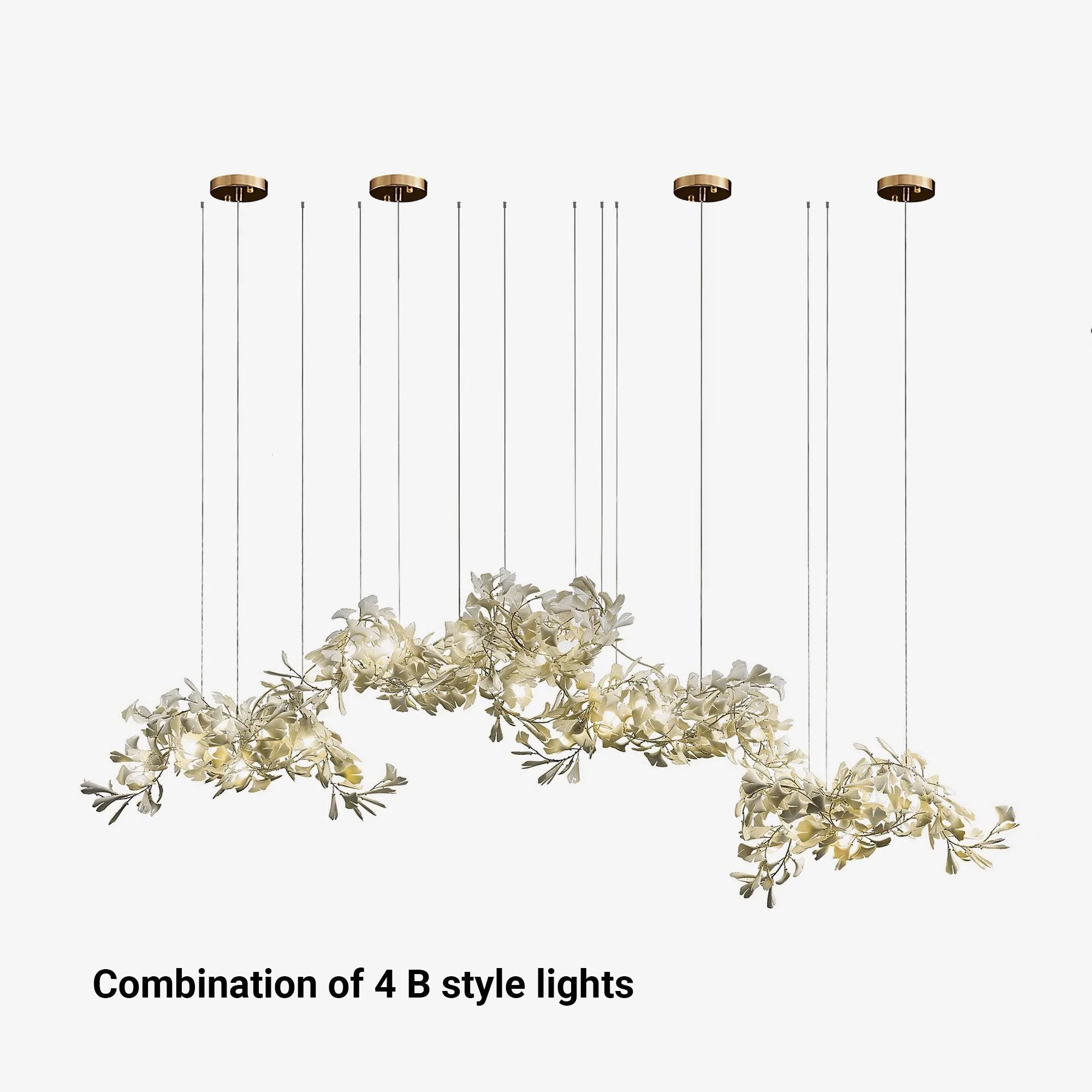 Olivia Luxury Ceramic Chandelier Large Foyer, Gingko leaf, Living Room