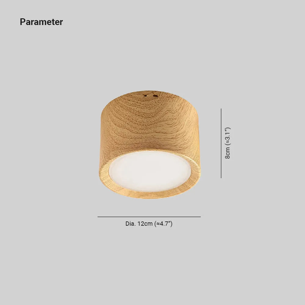 Arisha Modern Round Flush Mount Ceiling Light, Wood/Black, Living Room