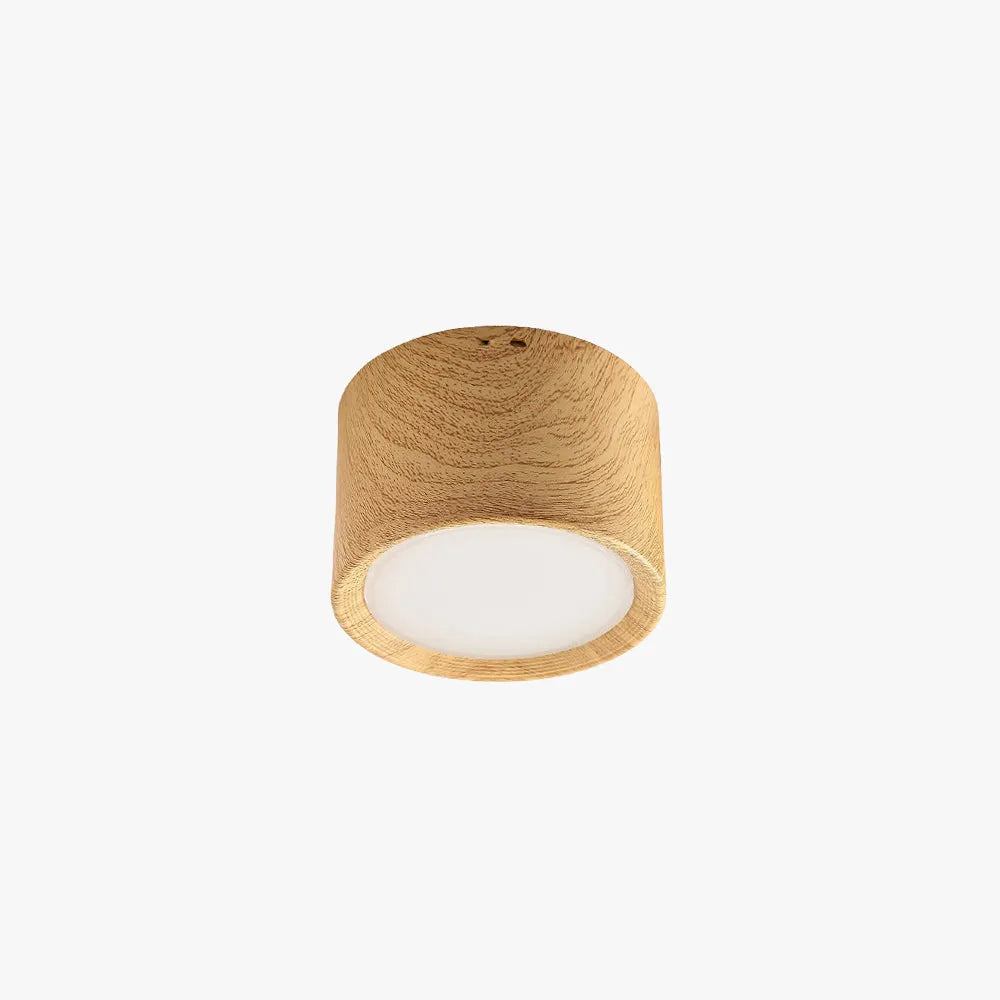 Arisha Modern Round Flush Mount Ceiling Light, Wood/Black, Living Room