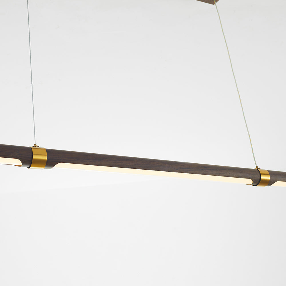 Muto Modern Minimalist Pendant Light, Metal Water Transfer Wood