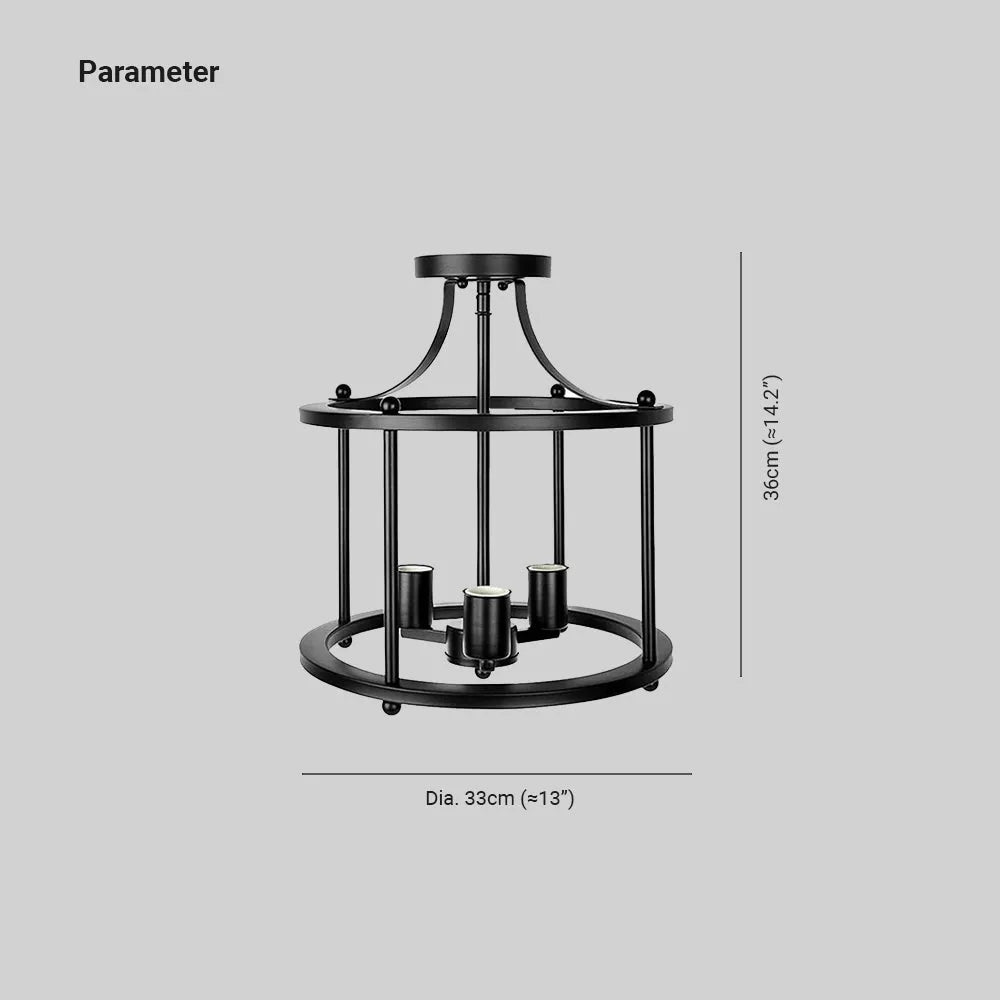 Austin Flush Mount Ceiling Light Lantern Industrial
